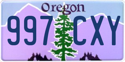 OR license plate 997CXY
