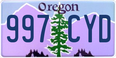 OR license plate 997CYD