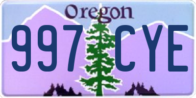 OR license plate 997CYE