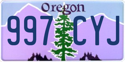 OR license plate 997CYJ