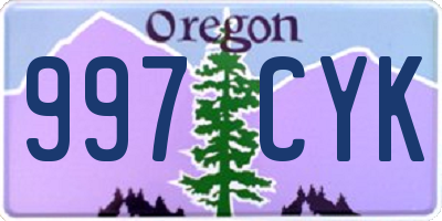 OR license plate 997CYK