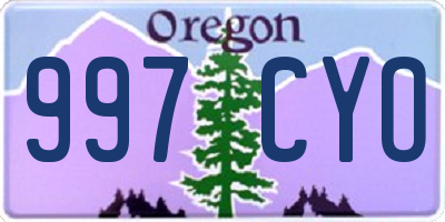 OR license plate 997CYO