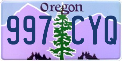 OR license plate 997CYQ