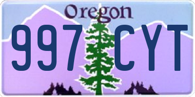 OR license plate 997CYT