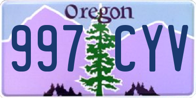 OR license plate 997CYV