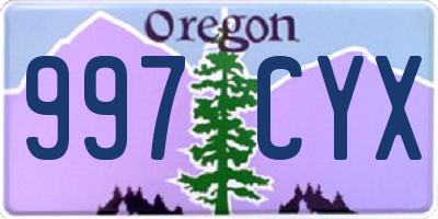 OR license plate 997CYX