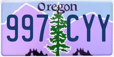 OR license plate 997CYY