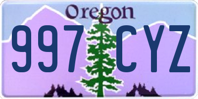 OR license plate 997CYZ