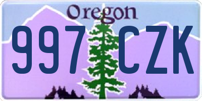 OR license plate 997CZK