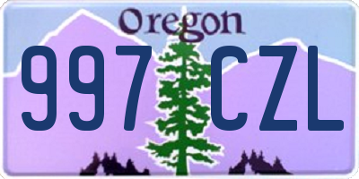 OR license plate 997CZL