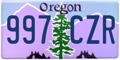 OR license plate 997CZR