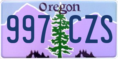 OR license plate 997CZS