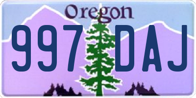 OR license plate 997DAJ