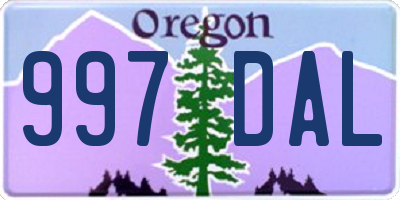 OR license plate 997DAL