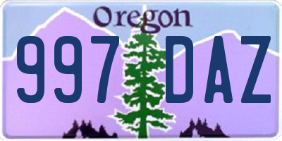 OR license plate 997DAZ