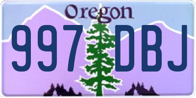 OR license plate 997DBJ