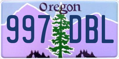 OR license plate 997DBL