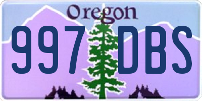 OR license plate 997DBS