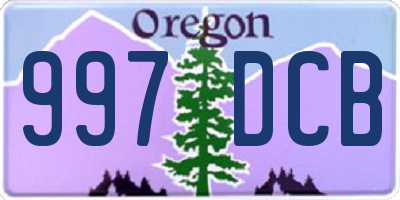 OR license plate 997DCB