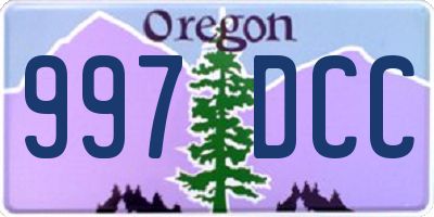 OR license plate 997DCC