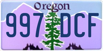 OR license plate 997DCF