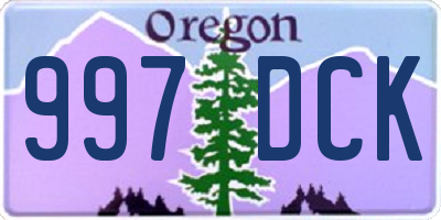 OR license plate 997DCK