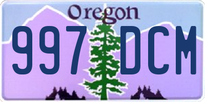 OR license plate 997DCM