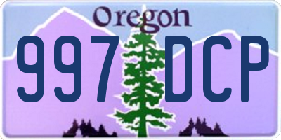 OR license plate 997DCP