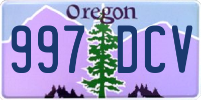 OR license plate 997DCV