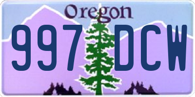 OR license plate 997DCW