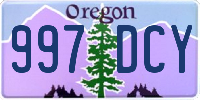 OR license plate 997DCY