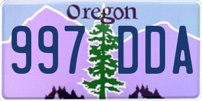 OR license plate 997DDA