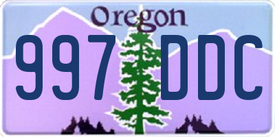 OR license plate 997DDC