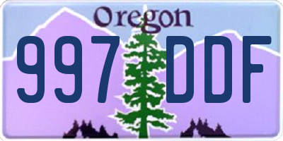 OR license plate 997DDF