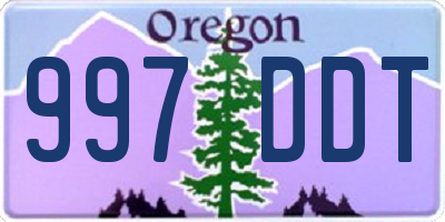 OR license plate 997DDT