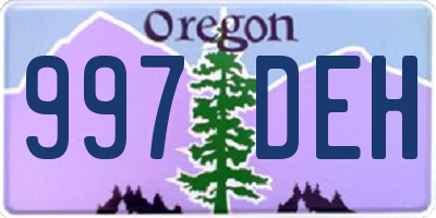 OR license plate 997DEH