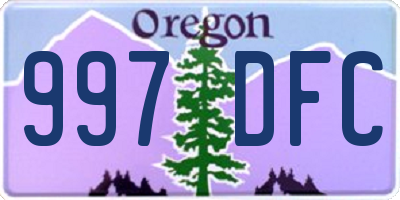 OR license plate 997DFC