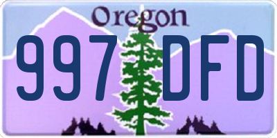 OR license plate 997DFD