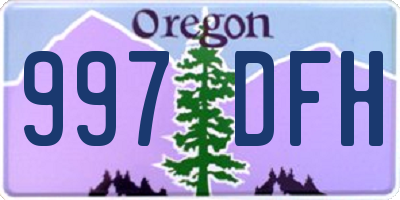 OR license plate 997DFH