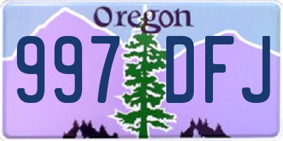 OR license plate 997DFJ