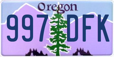OR license plate 997DFK