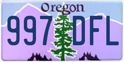 OR license plate 997DFL