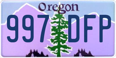OR license plate 997DFP