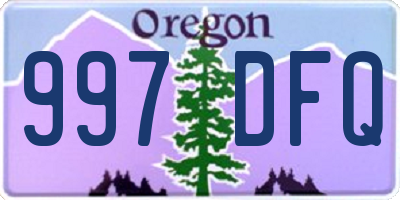 OR license plate 997DFQ