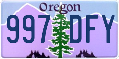 OR license plate 997DFY