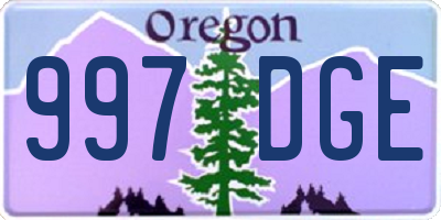 OR license plate 997DGE