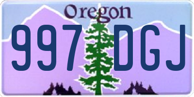 OR license plate 997DGJ