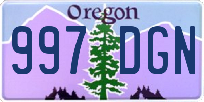 OR license plate 997DGN