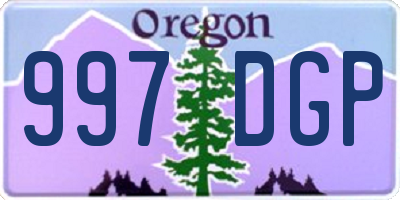 OR license plate 997DGP