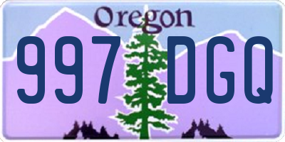 OR license plate 997DGQ
